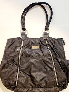 💜Carter's Black Nylon Diaper Bag with Front Zippers Size: OS